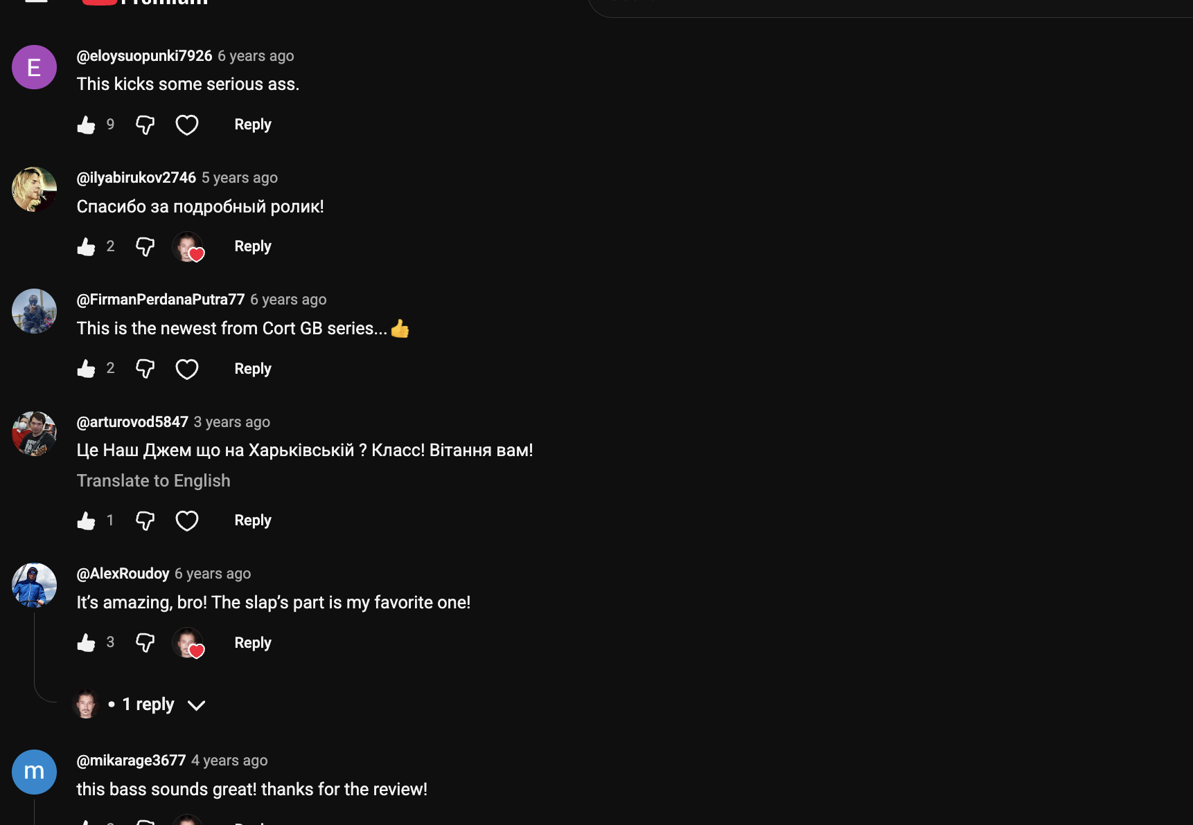 YouTube comment by @eloysuopunki7926 under "Fender Jazz Tone for Half the Price? Cort GB64 JJ": This kicks some serious ass.