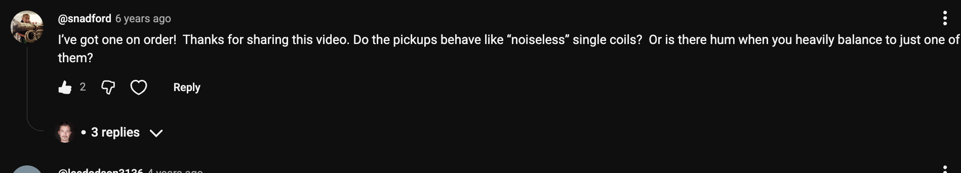 YouTube comment by @snadford under "Fender Jazz Tone for Half the Price? Cort GB64 JJ": I've got one on order! Thanks for sharing this video. Do the pickups behave like "noiseless" single coils? Or…