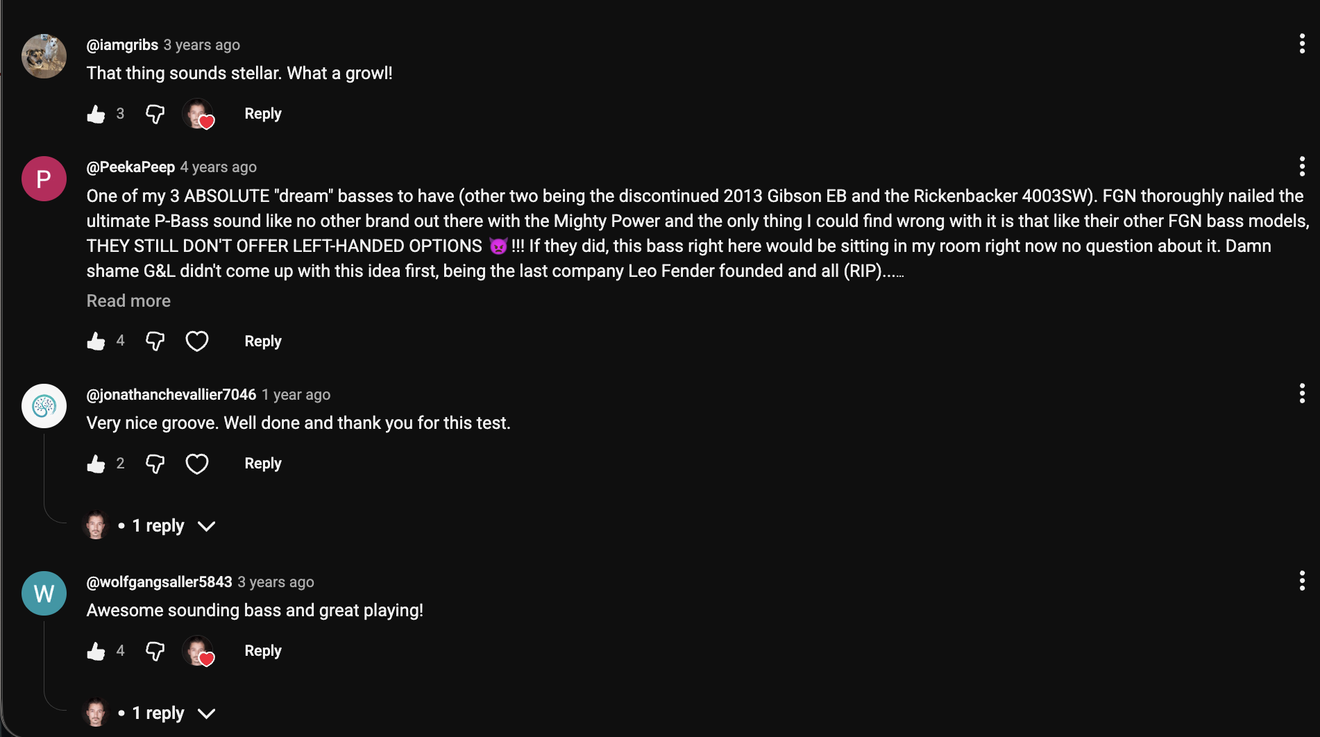 YouTube comment by @PeekaPeep under "Japan Made a Better P-Bass Than Fender. Fight Me.": One of my 3 ABSOLUTE "dream" basses to have (other two being the discontinued 2013 Gibson EB and the…