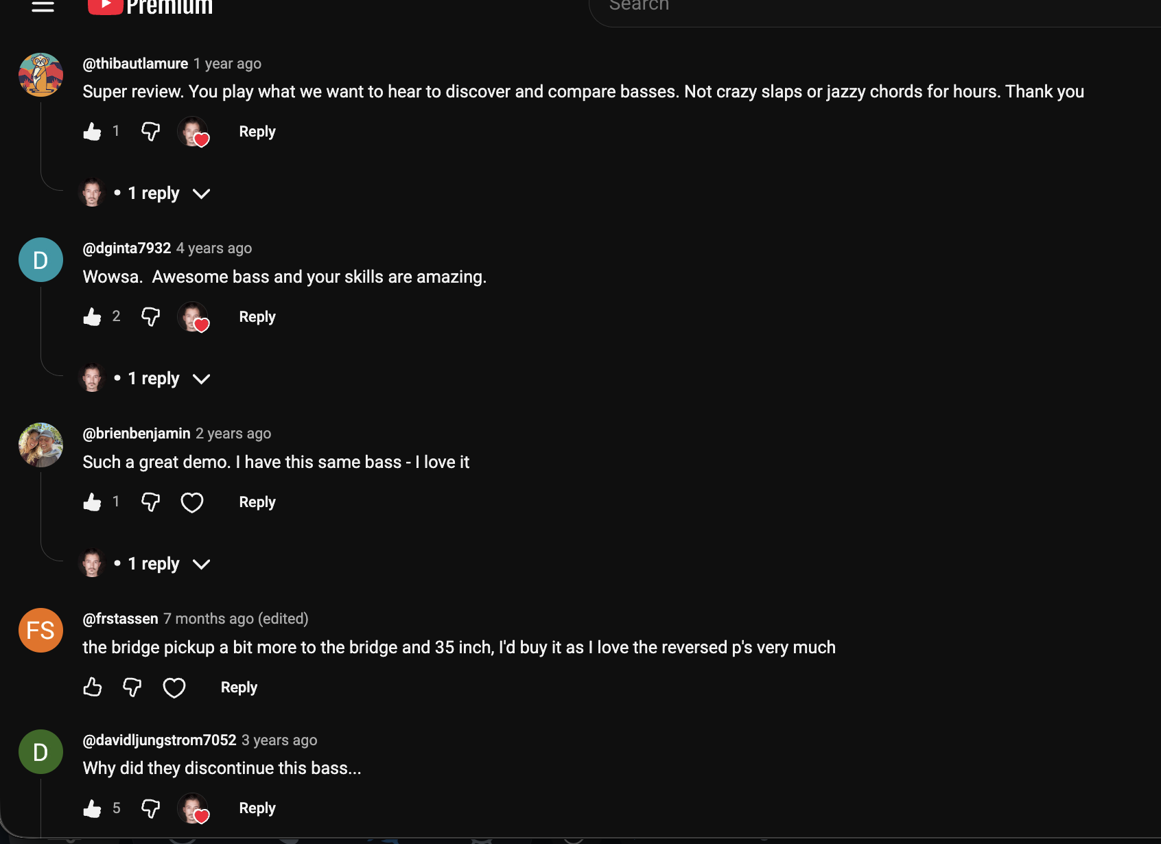 YouTube comment by @brienbenjamin under "Japan Made a Better P-Bass Than Fender. Fight Me.": Such a great demo. I have this same bass - I love it