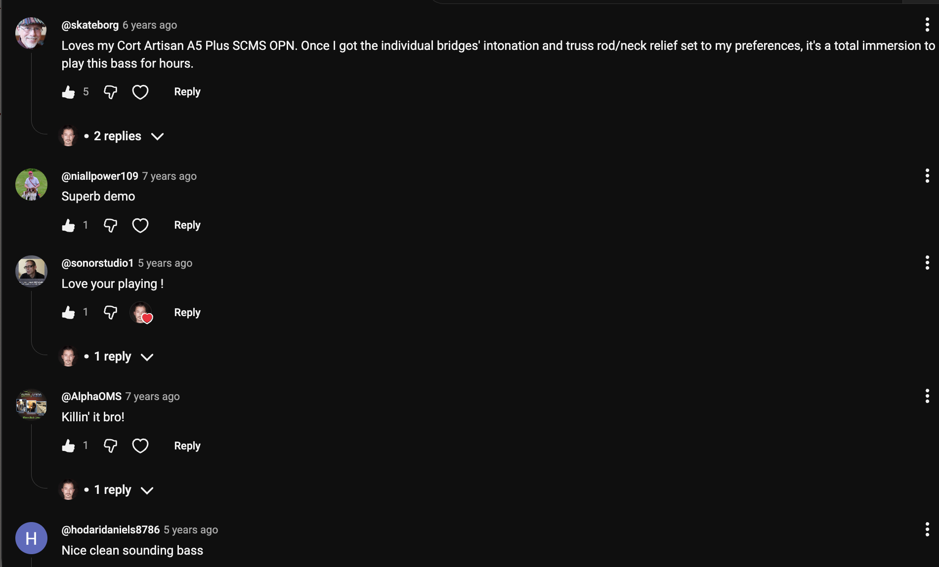 YouTube comment by @skateborg under "This $900 Cort Plays Like a $2,000 Bass. Not Kidding.": Loves my Cort Artisan A5 Plus SCMS OPN. Once I got the individual bridges' intonation and truss rod/neck…